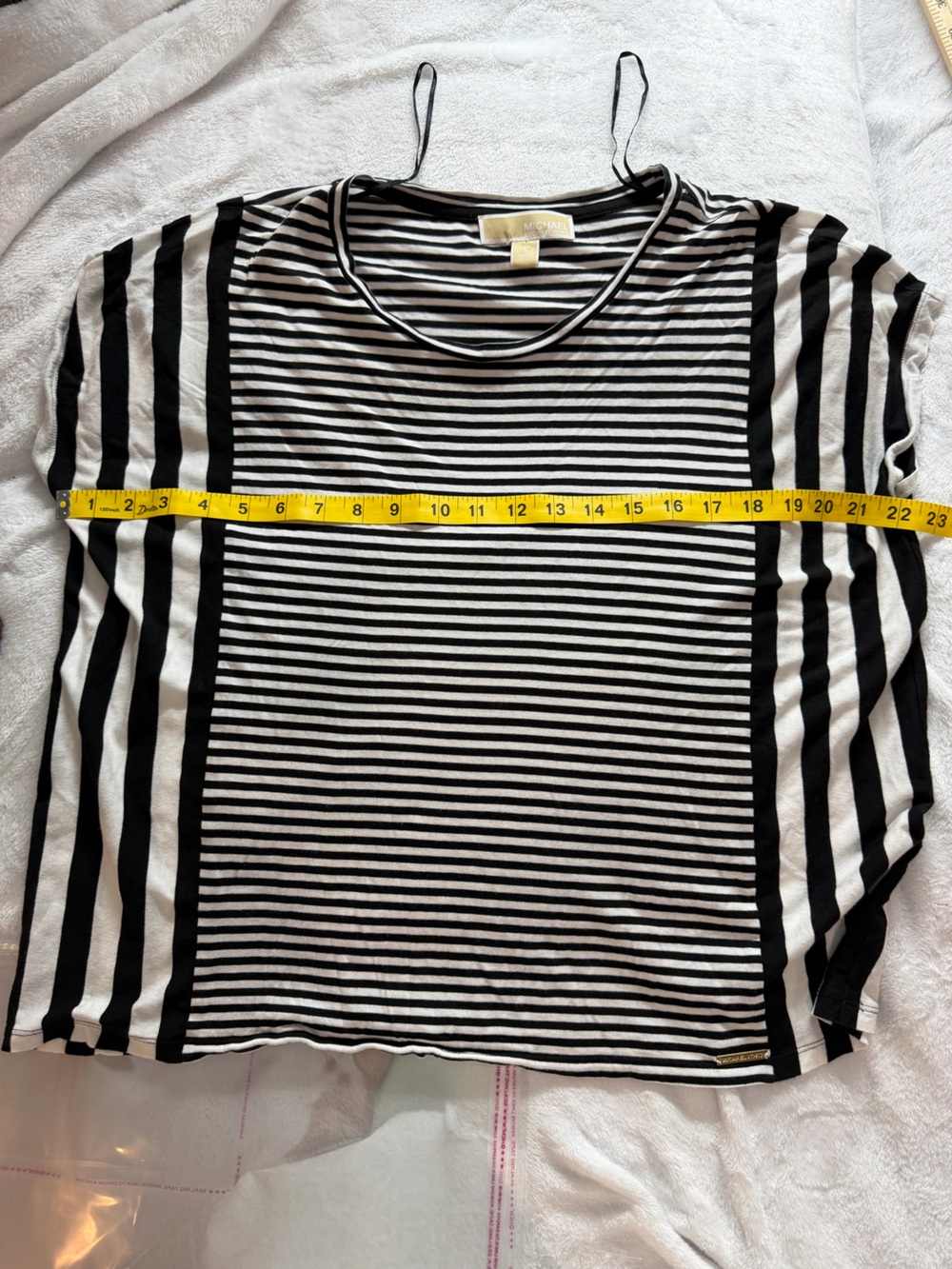 Michael Kors Black and White Striped top 2450